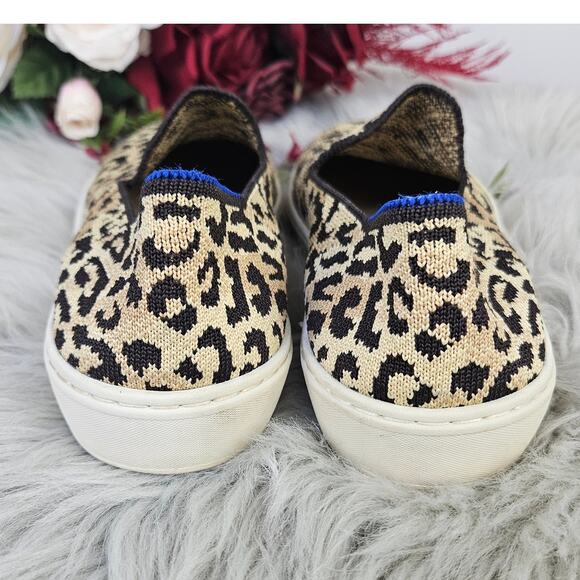 Rothy’s Original Slip On Sneaker Desert Cat Leopard Print Shoes Size 7 Sustainab - Picture 4 of 9